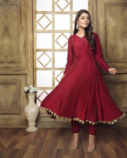 Maroon Dress (3 PC) Stitched