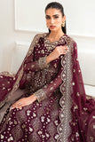 Farasha Essence Embroidered Chiffon Unstitched 3Pc Suit - Maroon Empress