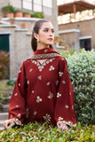 Farasha Sorine Summer Embroidered Lawn Unstitched 3Pc Suit - Maroon Majesty