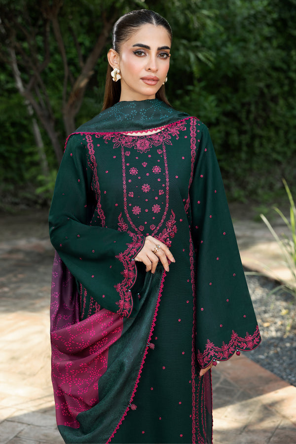 Farasha Embroidered Khaddar Unstitched 3Pc Suit - Marven