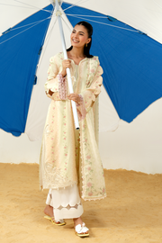 Zarposh Sundaze Embroidered Luxury Lawn Unstitched 3Pc Suit - MARZIPAN