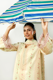 Zarposh Sundaze Embroidered Luxury Lawn Unstitched 3Pc Suit - MARZIPAN