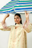 Zarposh Sundaze Embroidered Luxury Lawn Unstitched 3Pc Suit - MARZIPAN