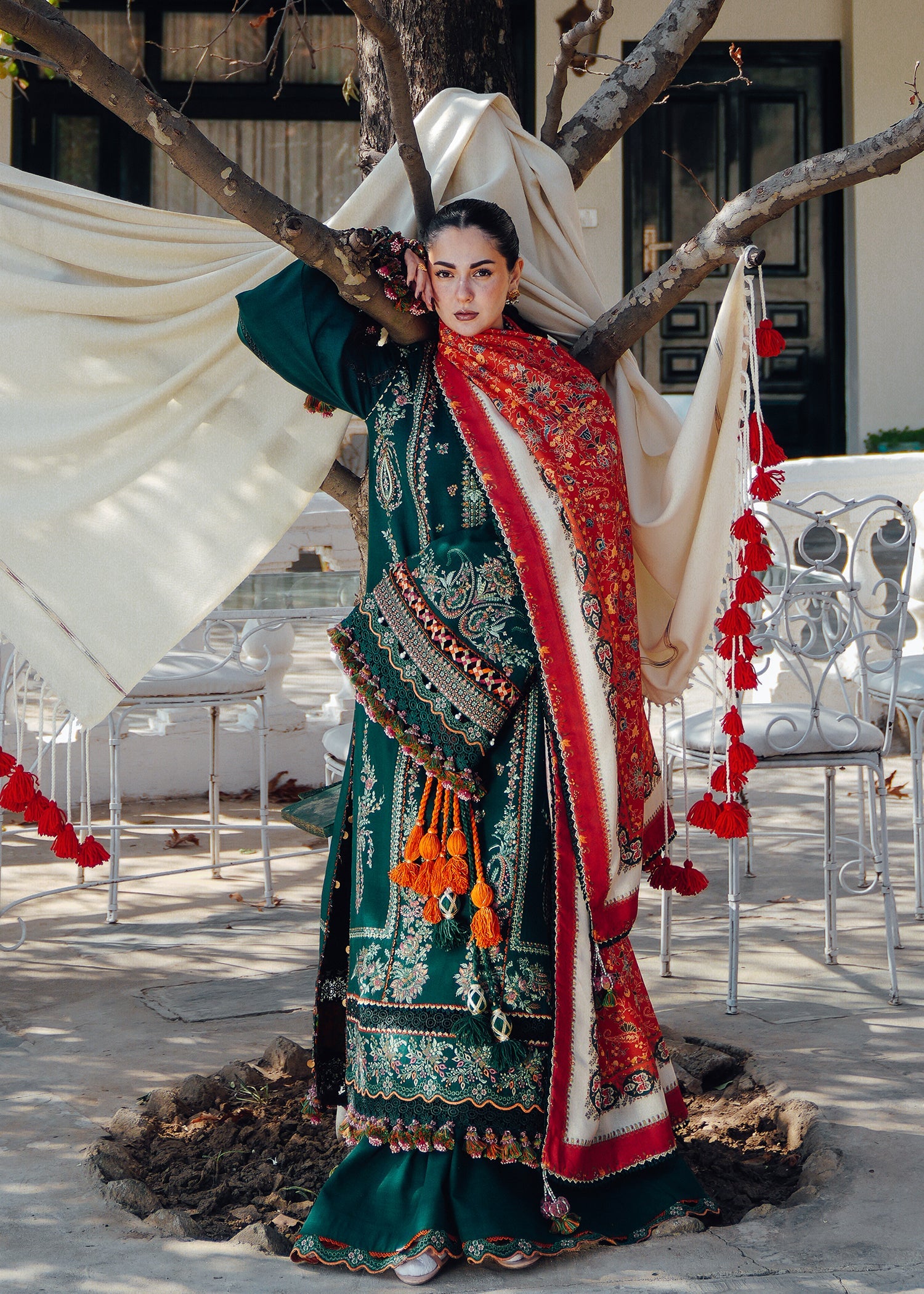 Hussain Rehar Embroidered Khaddar Unstitched 3Pc Suit Masarrah