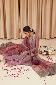 FARASHA Tabeer Embroidered Net Unstitched 3 Piece Suit - 07 Mashal