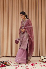 FARASHA Tabeer Embroidered Net Unstitched 3 Piece Suit - 07 Mashal