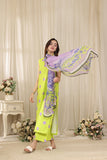 Feathers Threads of Poetry Unstitched Lawn 3Pc Suit Matcha Mutation-FT770
