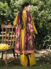 HemStitch The Garden Embroidered Lawn Unstitched 3Pc Suit - Matcha
