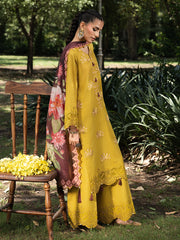 HemStitch The Garden Embroidered Lawn Unstitched 3Pc Suit - Matcha