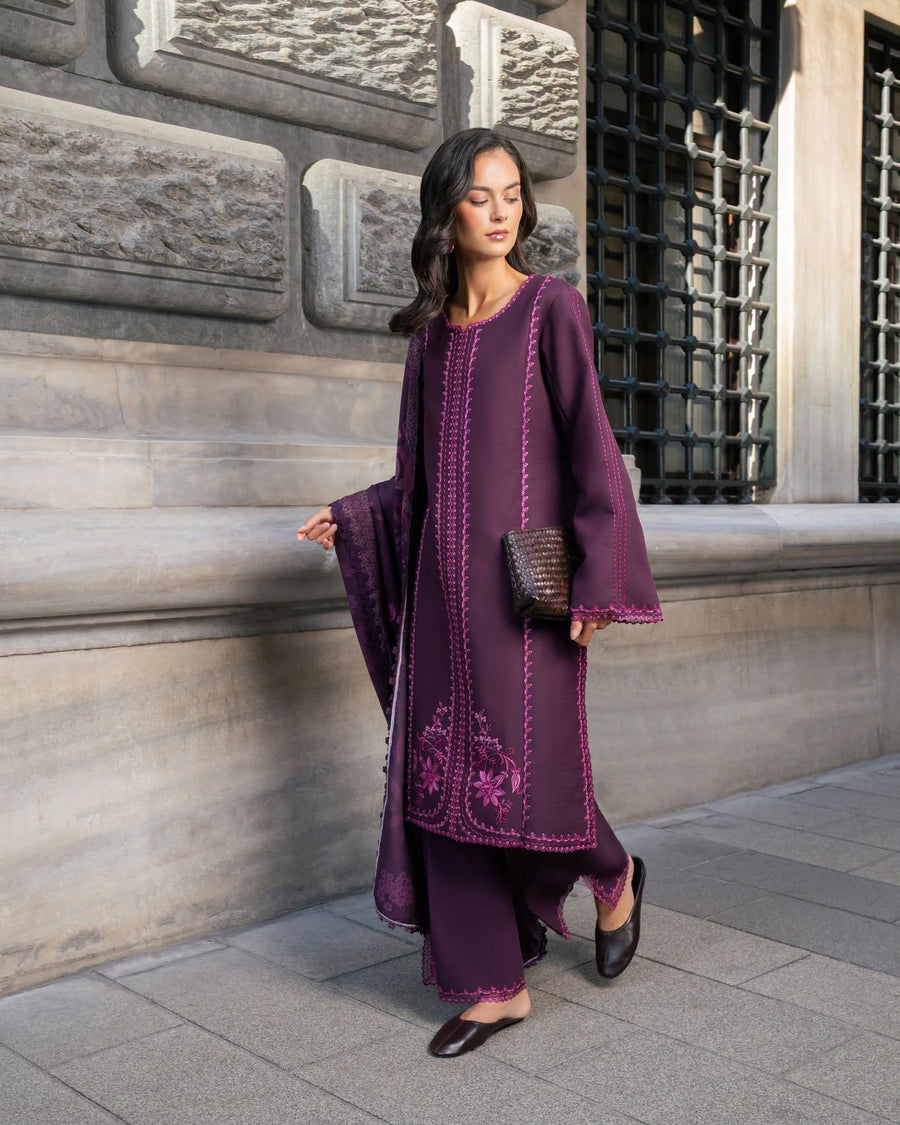 Meet Me In Istanbul by Rang Rasiya Unstitched Linen 3Pc Suit - MAUVE