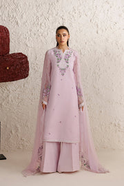 Farasha Luxury Formal Embroidered Chiffon Unstitched 3Pc Suit - Mauve Eclat