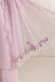 Farasha Luxury Formal Embroidered Chiffon Unstitched 3Pc Suit - Mauve Eclat