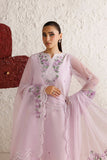 Farasha Luxury Formal Embroidered Chiffon Unstitched 3Pc Suit - Mauve Eclat