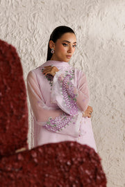 Farasha Luxury Formal Embroidered Chiffon Unstitched 3Pc Suit - Mauve Eclat