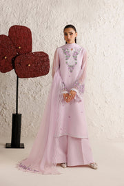 Farasha Luxury Formal Embroidered Chiffon Unstitched 3Pc Suit - Mauve Eclat