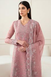 Farasha Essence Embroidered Chiffon Unstitched 3Pc Suit - Mauve Light