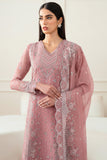 Farasha Essence Embroidered Chiffon Unstitched 3Pc Suit - Mauve Light