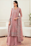 Farasha Essence Embroidered Chiffon Unstitched 3Pc Suit - Mauve Light