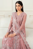Farasha Essence Embroidered Chiffon Unstitched 3Pc Suit - Mauve Light