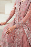 Farasha Essence Embroidered Chiffon Unstitched 3Pc Suit - Mauve Light