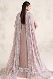 Farasha Embroidered Luxury Chiffon Unstitched 3Pc Suit - Mauve Pearl