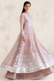 Farasha Embroidered Luxury Chiffon Unstitched 3Pc Suit - Mauve Pearl