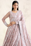 Farasha Embroidered Luxury Chiffon Unstitched 3Pc Suit - Mauve Pearl