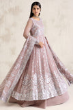 Farasha Embroidered Luxury Chiffon Unstitched 3Pc Suit - Mauve Pearl