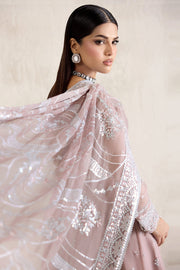 Farasha Embroidered Luxury Chiffon Unstitched 3Pc Suit - Mauve Pearl