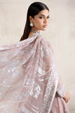Farasha Embroidered Luxury Chiffon Unstitched 3Pc Suit - Mauve Pearl