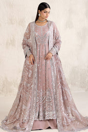 Farasha Embroidered Luxury Chiffon Unstitched 3Pc Suit - Mauve Pearl