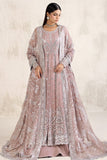 Farasha Embroidered Luxury Chiffon Unstitched 3Pc Suit - Mauve Pearl
