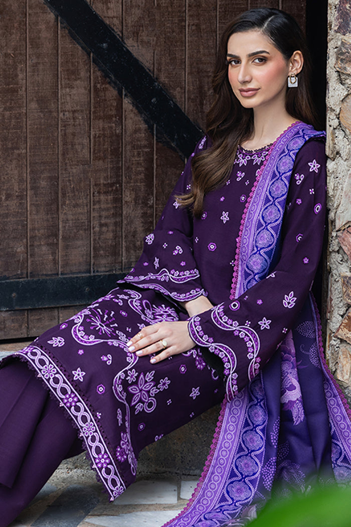 Farasha Embroidered Khaddar Unstitched 3Pc Suit - Maylin
