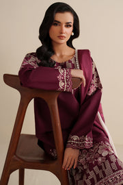 Farasha Winter Spell Embroidered Khaddar Unstitched 3Pc Suit - Meadow
