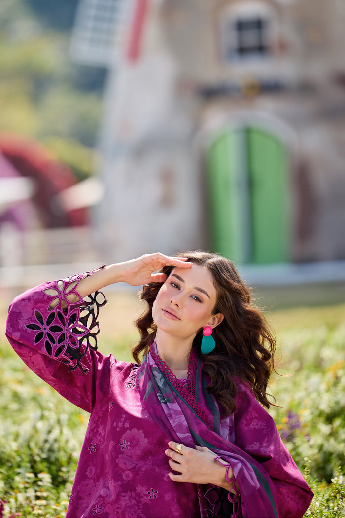 Farasha Summer Escape Embroidered Lawn Unstitched 3Pc Suit - Meadow Arc