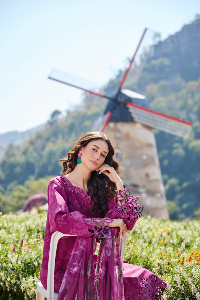 Farasha Summer Escape Embroidered Lawn Unstitched 3Pc Suit - Meadow Arc