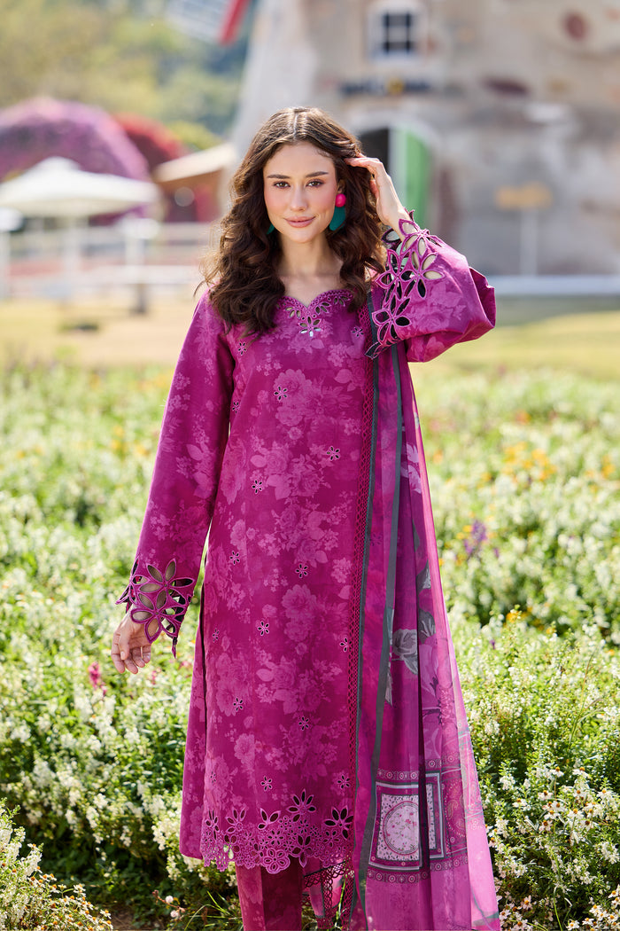 Farasha Summer Escape Embroidered Lawn Unstitched 3Pc Suit - Meadow Arc