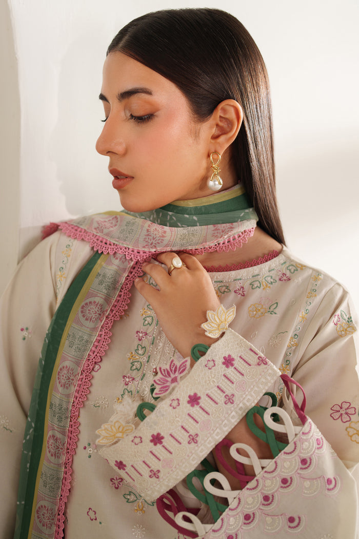 Farasha Summer Weaves Embroidered Lawn Unstitched 3Pc Suit - Meadow Bloom