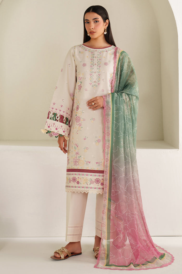Farasha Summer Weaves Embroidered Lawn Unstitched 3Pc Suit - Meadow Bloom