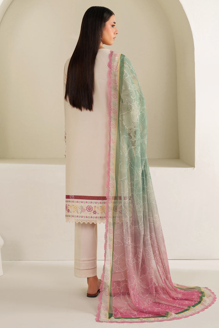 Farasha Summer Weaves Embroidered Lawn Unstitched 3Pc Suit - Meadow Bloom