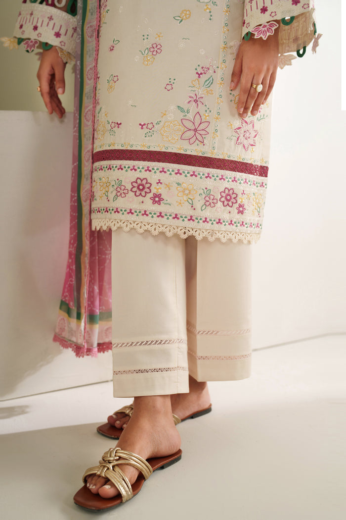 Farasha Summer Weaves Embroidered Lawn Unstitched 3Pc Suit - Meadow Bloom