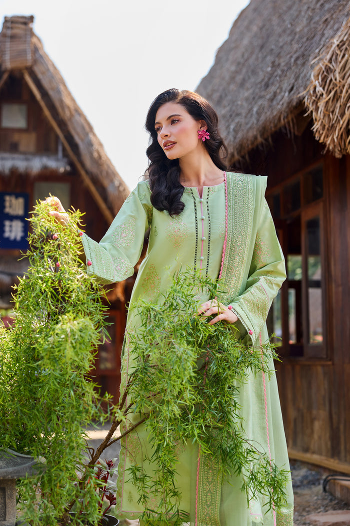 Farasha Summer Weaves Embroidered Lawn Unstitched 3Pc Suit - Meadow Grove