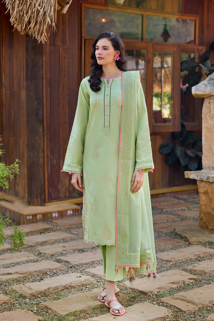 Farasha Summer Weaves Embroidered Lawn Unstitched 3Pc Suit - Meadow Grove