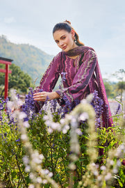 Farasha Summer Co Ords Printed Lawn Unstitched 3Pc Suit - Meadow Rouge