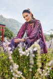 Farasha Summer Co Ords Printed Lawn Unstitched 3Pc Suit - Meadow Rouge