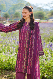 Farasha Summer Co Ords Printed Lawn Unstitched 3Pc Suit - Meadow Rouge