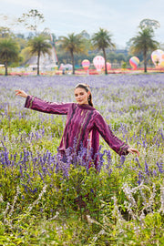 Farasha Summer Co Ords Printed Lawn Unstitched 3Pc Suit - Meadow Rouge
