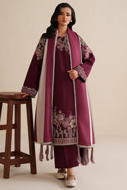Farasha Winter Spell Embroidered Khaddar Unstitched 3Pc Suit - Meadow