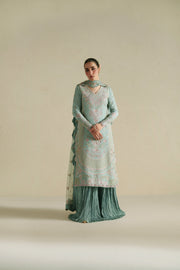 VERA Embroidered Raw Silk Unstitched 3Pc Suit - Meena Powder Blue