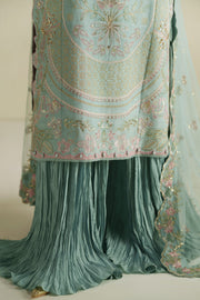 VERA Embroidered Raw Silk Unstitched 3Pc Suit - Meena Powder Blue